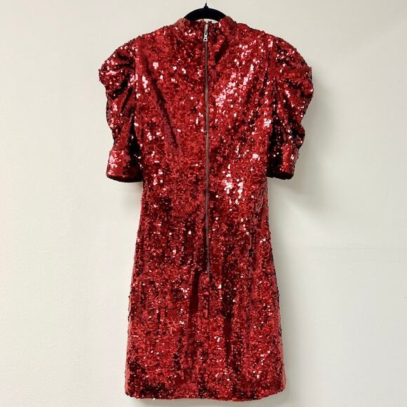 Alice + Olivia Red Sequin Mini Dress - Picture 5 of 7